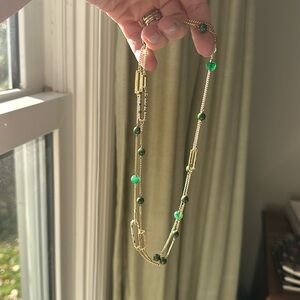 Alexis Bittar Crystal Encrusted Link Necklace w/ stones